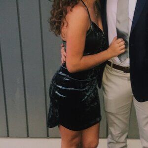 Windsor Green Velvet Mini Dress - S